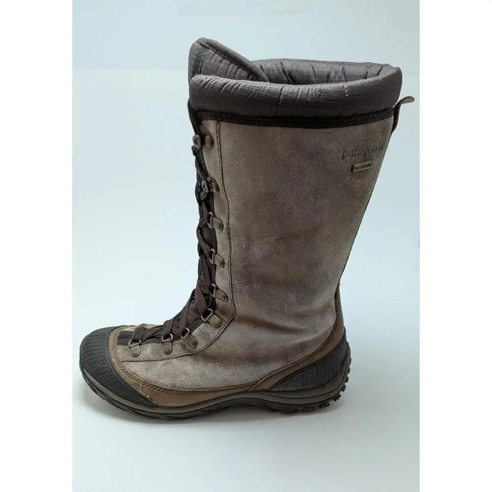 Womens Patagonia Koyuk Waterproof Velvet Brown‎ Leather Snow Boots T10690 Size 7